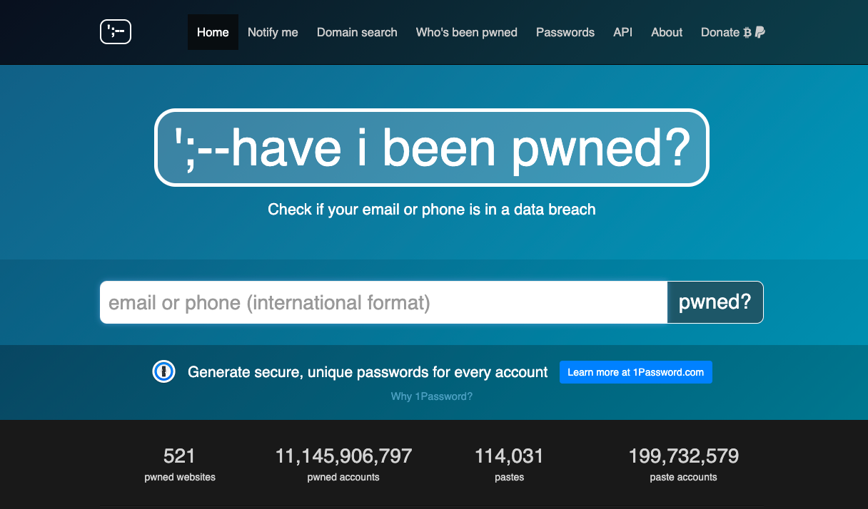 Have I been pwned