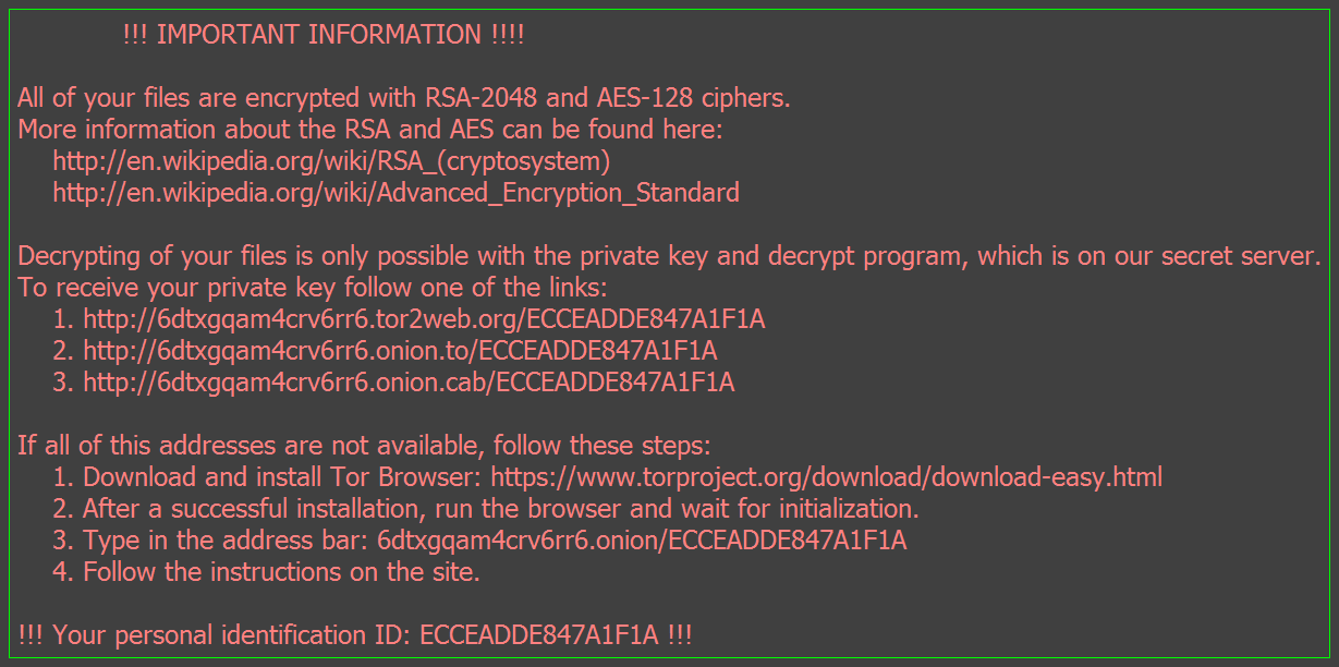 ransomware - data encrypted